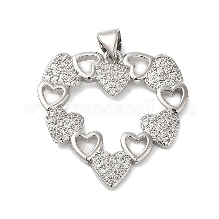 Подвески из латуни и прозрачного циркония с покрытием стойки KK-S372-27P-1