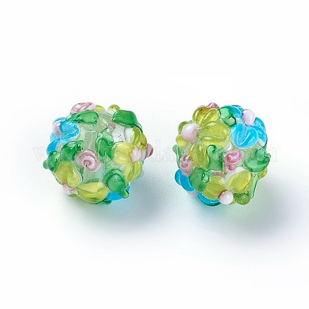 Ручной работы ухабистым Шарики Lampwork LAMP-E021-07C-1