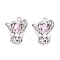 Rack Plating Alloy Rhinestone Pendants, with ABS Pearl Beads, Flower, Light Rose, 25x19.5x9.5mm, Hole: 2mm