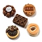 Opaque Resin Imitation Food Decoden Cabochons, Cookies Mixed Shapes, Mixed Color, 17.5~18x13~19x6.5~9mm