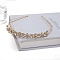 Wedding Bridal Glass Rhinestone Hair Bands for Women Girls, Golden, 150mm