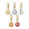 Fruits Alloy Enamel Pendant Decoration, with Alloy Swivel Lobster Claw Clasps, Golden, 57.5~60.5mm