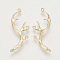 Brass Chandelier Components Links, Branch, Nickel Free, Real 18K Gold Plated, 37x13x2mm, Hole: 1mm