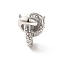 304 Stainless Steel Pendants, with Crystal Rhinestone, Twist Charm, Stainless Steel Color, 17x13x10.5mm, Hole: 1.5mm