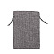 Linenette Drawstring Bags, Rectangle, Gray, 14x10cm