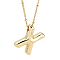 1pc Brass Chain with Alloy Letter Pendants Necklaces, Lead Free & Nickel Free & Cadmium Free, Golden, Letter X, 17.99~18.23 inch(45.7~46.3cm), pendants: 20~22.5x13~23mm
