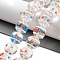 Glass with Enamel Beads Strands, Hand Drawn Beads, Round, Royal Blue, 12mm, Hole: 1.5mm, about 30pcs/strand, 13.58''(34.5cm)