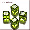 K9 Glass, Imitation Austrian Crystal Beads, Grade AAA, Faceted, Cube, Yellow Green, 5~5.5x5~5.5x5~5.5mm(size within the error range of 0.5~1mm), Hole: 0.7~0.9mm