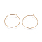 304 Stainless Steel Hoop Earring Findings, Real 18k Gold Plated, 21 Gauge, 25x0.7mm