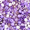 Opaque & Transparent Inside Colours Glass Seed Beads, Round Hole, Round, Mixed Color, Medium Purple, 4mm, Hole: 1.4~1.5mm