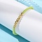 Polyester Cord Braided Bead Bracelets for Women, with Brass Beads, Long-Lasting Plated, Green Yellow, Inner Diameter: 1-7/8~2-5/8 inch(4.8~6.6cm)