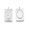Brass Micro Pave Clear Cubic Zirconia Pendants, Cadmium Free & Nickel Free & Lead Free, Rectangle with Oval & Human, Platinum, 30.8x16.5x3.2mm, Hole: 2x2.7mm
