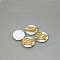 Miniature Ceramic Plate and Alloy Western Tableware, Doll House Miniature Toy Model, Golden, 23x4mm