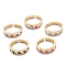 Brass Enamel Cuff Rings, Open Rings, Long-Lasting Plated, Yin-yang, Golden, Mixed Color, US Size 6 3/4(17.1mm)
