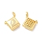 Eco-Friendly Rack Plating Brass Micro Pave Clear Cubic Zirconia Locket Pendants, Long-Lasting Plated, Lead Free & Cadmium Free, Rhombus with Saint, Real 18K Gold Plated, 27x26x10mm, Hole: 2mm, Inner Diameter: 18x18mm