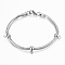 Tarnish Resistant 304 Stainless Steel Chain Bracelet Making, with Lobster Claw Clasps, Stainless Steel Color, 7-7/8 inch(200x3~10x3~6mm, Hole: 3mm)