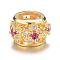 Brass Micro Pave Cubic Zirconia European Beads, Rondelle, Large Hole Beads, Lead Free & Nickel Free, Golden, 9x6mm, Hole: 4.5mm