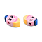 Handmade Polymer Clay Beads, Ice Cream with Expression, Pearl Pink, 10~13.5x6~9x4.5~5mm, Hole: 1.6mm