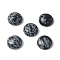 Natural Snowflake Obsidian Cabochons, Flat Round, 12x4.5~5mm