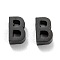 304 Stainless Steel Charms, Alphabet, Electrophoresis Black, Letter.B, 8x5x3mm, Hole: 1.8mm