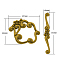 Alloy Toggle Clasps, Cadmium Free & Lead Free & Nickel Free, Antique Golden, Flower: 24x27x2mm, Bar: 41x6x2mm, Hole: 1.5mm
