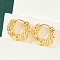 Twist Brass Cubic Zirconia Hoop Earrings, Real 18K Gold Plated, 17.5x5x15.5mm