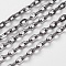 Iron Cable Chains, Unwelded, with Spool, Flat Oval, Cadmium Free & Lead Free, Gunmetal, 5.9x3.9x1mm, about 164.04 Feet(50m)/roll