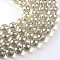Electroplate Glass Beads Strands, Rainbow Plated, Round, Pale Goldenrod, 7.5x8.5mm, Hole: 1mm, about 100~104pcs/strand, 70~74cm