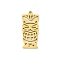 304 Stainless Steel Pendants, Tiki Mask Charm, Laser Cut, Golden, 27.5x12.5x1.5mm, Hole: 1.5mm