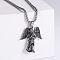 304 Stainless Steel Angel Pendant Necklaces for Men, Stainless Steel Color