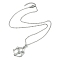 Tarnish Resistant 304 Stainless Steel Macrame Pouch Braided Gemstone Holder, Adjustable Pendant Necklace Making, with Curb Chains & Lobster Claw Clasp, Stainless Steel Color, 19-7/8 inch(50.5cm)
