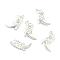 Alloy Enamel Pendants, Cadmium Free & Lead Free, with Rhinestones, Platinum Color, Boot, Beige, 21x16mm, Hole: 1mm