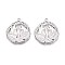 304 Stainless Steel Howling Wolf Pendants, Non-Tarnish, Stainless Steel Color, 34x29x2mm, Hole: 2mm