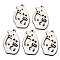 Unfinished Natural Poplar Wood Pendants, Laser Cut Wood Shapes, Cat with Star, Old Lace, 39~40x24x2mm, Hole: 1.6mm