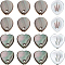 16Pcs 2 Styles Natural Black Lip Shell Charms, Heart-Shaped Petal & Teardrop-Shaped Petal, Black, 11.5~12x10~11x1.5mm, 8pcs/style