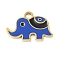 Ion Plating(IP) 304 Stainless Steel Enamel Charms, Golden, Elephant Charm, Royal Blue, 12x17x1mm, Hole: 2mm