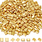 SUNNYCLUE 1 Box 300Pcs 2 Sizes Gold Tila Beads Bulk Two Hole Seed Beads Half Cut 5mm 1/2 Tila Bead Spacers Glass Mini Rectangle Flat Square Seed Beads for Jewelry Making Bracelets Earring DIY Crafts