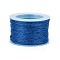 Nylon Metallic Cords, Blue, 1mm, about 20m/Roll