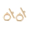 Brass Toggle Clasps, Cadmium Free & Nickel Free & Lead Free, Hexagon, Real 18K Gold Plated, Bar: 18.5x5x2mm, Hole: 2mm, Hexagon: 14x13.5x2mm, hole: 1.5mm