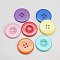 Resin Buttons, Dyed, Flat Round, Mixed Color, 11x2mm