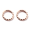 Ion Plating(IP) Twisted Ring Hoop Earrings for Girl Women, Chunky 304 Stainless Steel Earrings, Rose Gold, 8.5x1mm, 18 Gauge(1mm)