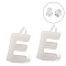 Hypoallergenic Bioceramics Zirconia Ceramic Stud Earrings, No Fading and Nickel Free, Alphabet, Letter E, 7x4.5mm