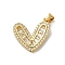 Brass Micro Pave Cubic Zirconia Pendants, Cadmium Free & Nickel Free & Lead Free, Real 18K Gold Plated, Heart, Clear, 19x19.5x3.5mm, Hole: 3.5x3mm