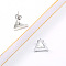 Triangle Stainless Steel Synthetic Turquoise Stud Earrings, Golden, 11x10mm
