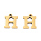201 Stainless Steel Charms, Alphabet, Letter.H, 8.5x7.5x1mm, Hole: 1mm