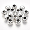 UV Plating ABS Plastic Beads, Round, Platinum Plated, 14x10.5mm, Hole: 8mm
