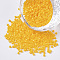 11/0 Grade A Glass Seed Beads, Cylinder, Uniform Seed Bead Size, Baking Paint, Gold, about 1.5x1mm, Hole: 0.5mm, about 20000pcs/bag