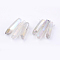 Electroplated Natural Quartz Crystal Graduated Beads Strands, Nuggets, WhiteSmoke, 21~43x5~13mm, Hole: 1mm, 3pcs/set