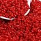 Transparent Colours Glass Seed Beads, Mushroom, FireBrick, 5.5x4.5mm, Hole: 1mm, 4150pcs/pound