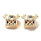Rack Plating Brass Micro Pave Cubic Zirconia Pendants, Cadmium Free & Nickel Free & Lead Free, Cube Charm, Real 18K Gold Plated, 8x10.5x6.5mm, Hole: 0.9mm